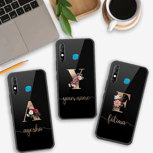 Infinix Hot 8Cover - Personalized Alphabet Series - HQ Ultra Shine Premium Infinity Glass Soft Silicon Borders Case