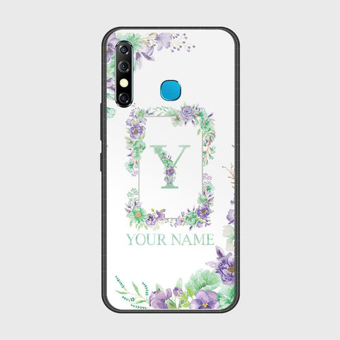 Infinix Hot 8Cover - Personalized Alphabet Series - HQ Ultra Shine Premium Infinity Glass Soft Silicon Borders Case