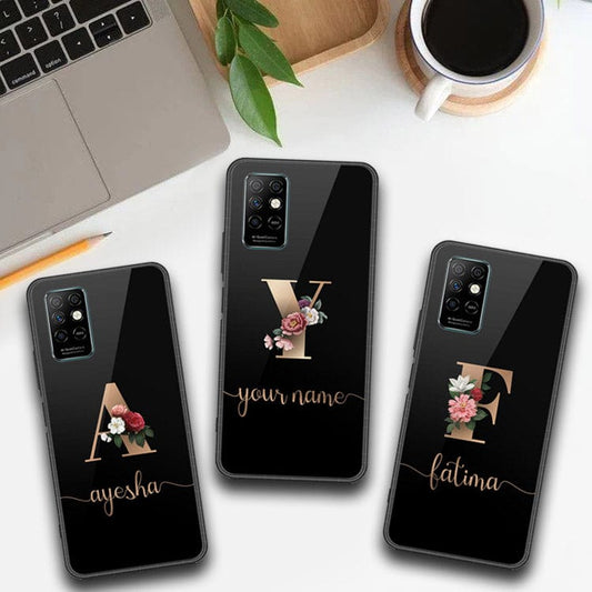 Infinix Note 8i Cover - Personalized Alphabet Series - HQ Ultra Shine Premium Infinity Glass Soft Silicon Borders Case