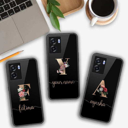 Realme V23 Cover- Personalized Alphabet Series - HQ Ultra Shine Premium Infinity Glass Soft Silicon Borders Case