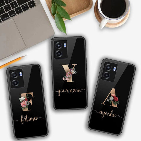 Oppo A56s Cover- Personalized Alphabet Series - HQ Ultra Shine Premium Infinity Glass Soft Silicon Borders Case