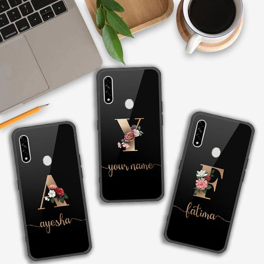 Oppo A31 Cover- Personalized Alphabet Series - HQ Ultra Shine Premium Infinity Glass Soft Silicon Borders Case