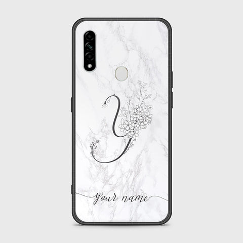 Oppo A8 Cover- Personalized Alphabet Series - HQ Ultra Shine Premium Infinity Glass Soft Silicon Borders Case