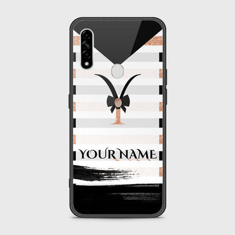 Oppo A8 Cover- Personalized Alphabet Series - HQ Ultra Shine Premium Infinity Glass Soft Silicon Borders Case