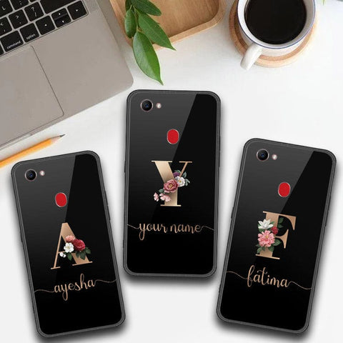 Oppo F7 Cover - Personalized Alphabet Series - HQ Ultra Shine Premium Infinity Glass Soft Silicon Borders Case