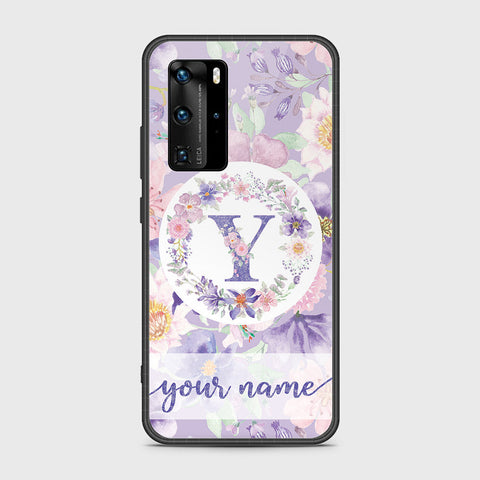 Huawei P40 Pro Cover- Personalized Alphabet Series - HQ Ultra Shine Premium Infinity Glass Soft Silicon Borders Case