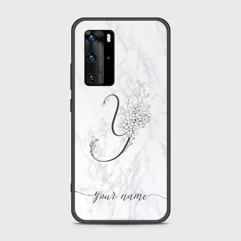 Huawei P40 Pro Cover- Personalized Alphabet Series - HQ Ultra Shine Premium Infinity Glass Soft Silicon Borders Case