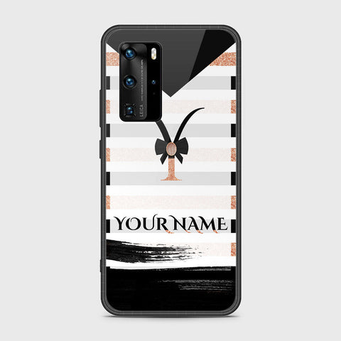 Huawei P40 Pro Cover- Personalized Alphabet Series - HQ Ultra Shine Premium Infinity Glass Soft Silicon Borders Case