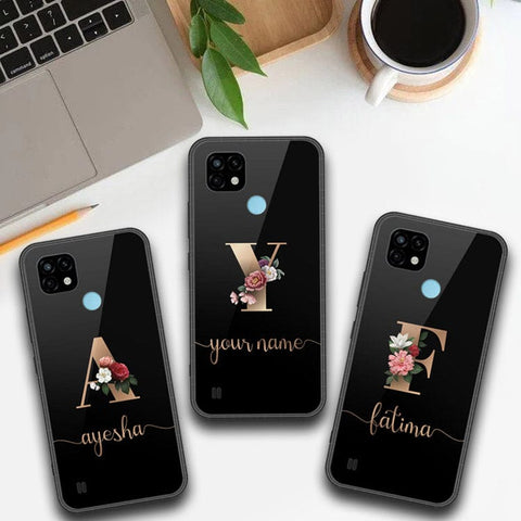 Realme C21 Cover - Personalized Alphabet Series - HQ Ultra Shine Premium Infinity Glass Soft Silicon Borders Case