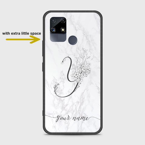 Realme C15 Cover- Personalized Alphabet Series - HQ Ultra Shine Premium Infinity Glass Soft Silicon Borders Case