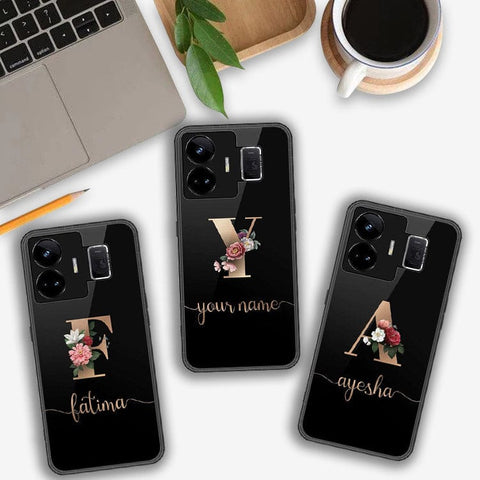 Realme GT3 Cover- Personalized Alphabet Series - HQ Ultra Shine Premium Infinity Glass Soft Silicon Borders Case