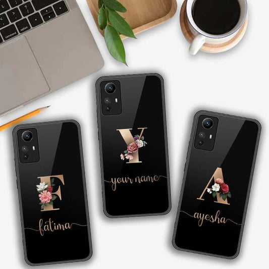 Xiaomi Redmi Note 12S Cover- Personalized Alphabet Series - HQ Ultra Shine Premium Infinity Glass Soft Silicon Borders Case