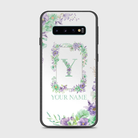 Samsung Galaxy S10 5G Cover - Personalized Alphabet Series - HQ Ultra Shine Premium Infinity Glass Soft Silicon Borders Case