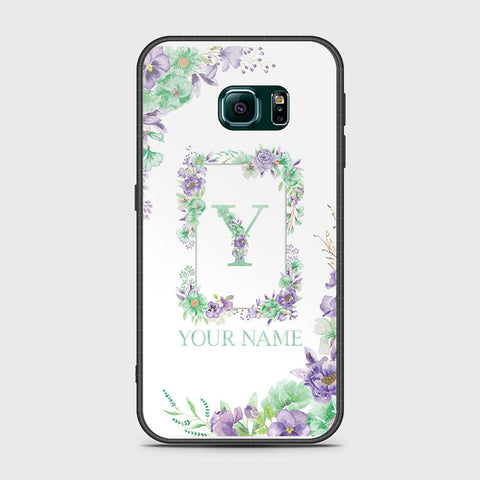 Samsung Galaxy S6 Edge Cover - Personalized Alphabet Series - HQ Ultra Shine Premium Infinity Glass Soft Silicon Borders Case