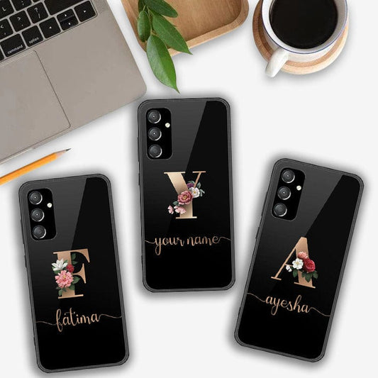 Samsung Galaxy A24 4G Cover- Personalized Alphabet Series - HQ Ultra Shine Premium Infinity Glass Soft Silicon Borders Case
