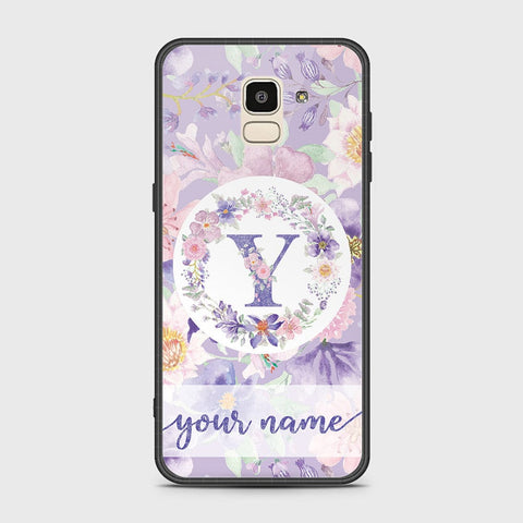 Samsung Galaxy J6 2018 Cover - Personalized Alphabet Series - HQ Ultra Shine Premium Infinity Glass Soft Silicon Borders Case