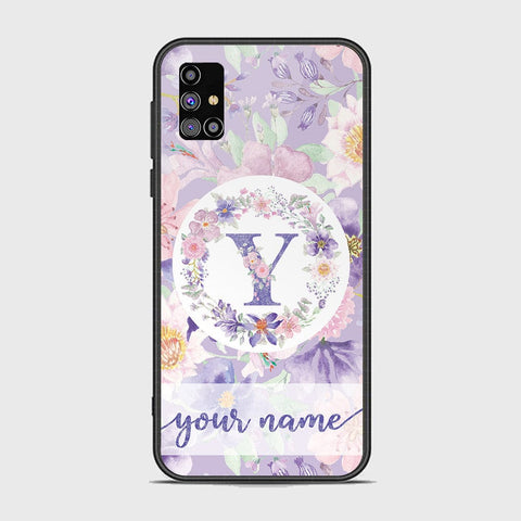 Samsung Galaxy M31s Cover - Personalized Alphabet Series - HQ Ultra Shine Premium Infinity Glass Soft Silicon Borders Case