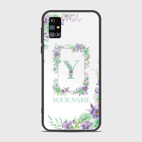 Samsung Galaxy M31s Cover - Personalized Alphabet Series - HQ Ultra Shine Premium Infinity Glass Soft Silicon Borders Case