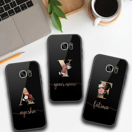 Samsung Galaxy S7 Cover - Personalized Alphabet Series - HQ Ultra Shine Premium Infinity Glass Soft Silicon Borders Case