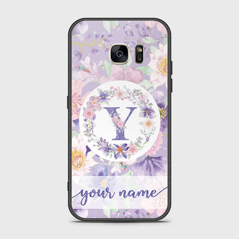 Samsung Galaxy S7 Cover - Personalized Alphabet Series - HQ Ultra Shine Premium Infinity Glass Soft Silicon Borders Case