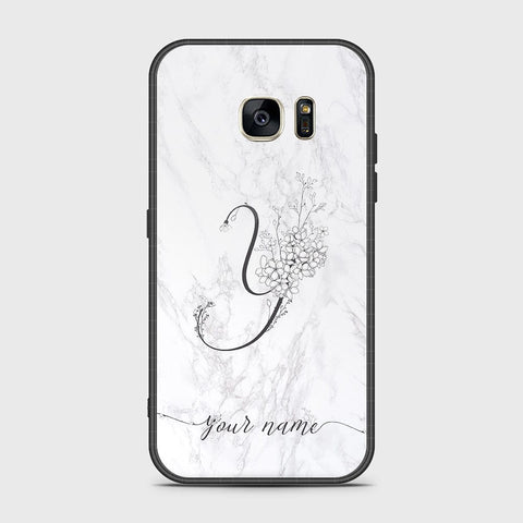 Samsung Galaxy S7 Cover - Personalized Alphabet Series - HQ Ultra Shine Premium Infinity Glass Soft Silicon Borders Case