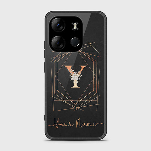 Tecno Pop 7 Cover- Personalized Alphabet Series - HQ Ultra Shine Premium Infinity Glass Soft Silicon Borders Case