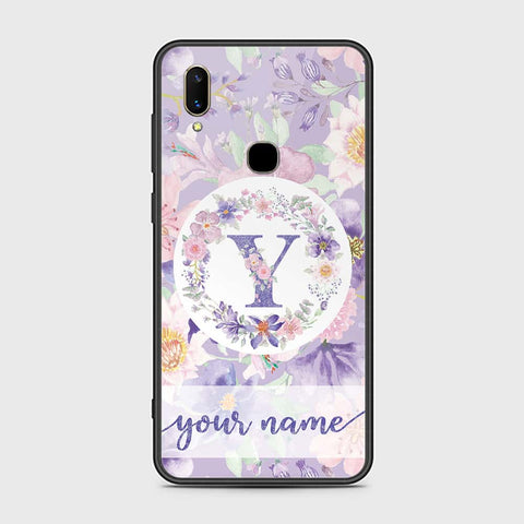 Vivo V11i Cover- Personalized Alphabet Series - HQ Ultra Shine Premium Infinity Glass Soft Silicon Borders Case