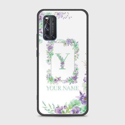 Vivo V19 Cover- Personalized Alphabet Series - HQ Ultra Shine Premium Infinity Glass Soft Silicon Borders Case