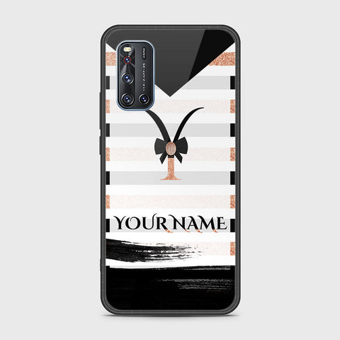 Vivo V19 Cover- Personalized Alphabet Series - HQ Ultra Shine Premium Infinity Glass Soft Silicon Borders Case