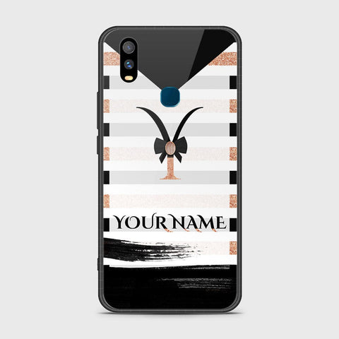 Vivo Y11 2019 Cover - Personalized Alphabet Series - HQ Ultra Shine Premium Infinity Glass Soft Silicon Borders Case