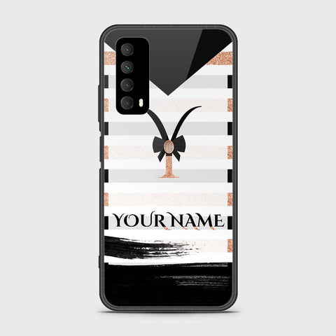 Huawei Psmart 2021 Cover - Personalized Alphabet Series - HQ Ultra Shine Premium Infinity Glass Soft Silicon Borders Case