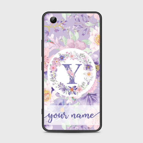 Vivo Y81 Cover- Personalized Alphabet Series - HQ Ultra Shine Premium Infinity Glass Soft Silicon Borders Case