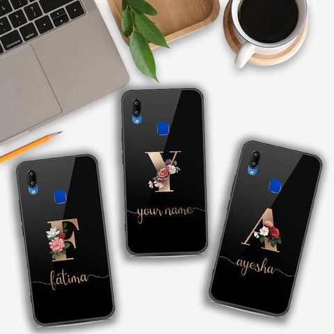 Vivo Y91i Cover- Personalized Alphabet Series - HQ Ultra Shine Premium Infinity Glass Soft Silicon Borders Case