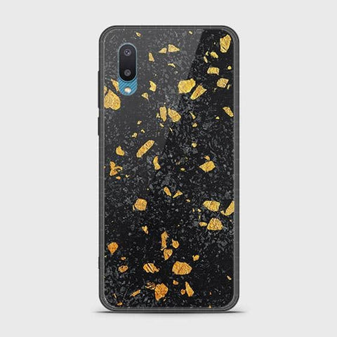 Samsung Galaxy A02 Cover - Black Marble Series - HQ Ultra Shine Premium Infinity Glass Soft Silicon Borders Case