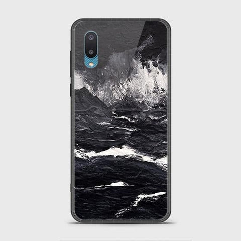 Samsung Galaxy A02 Cover - Black Marble Series - HQ Ultra Shine Premium Infinity Glass Soft Silicon Borders Case