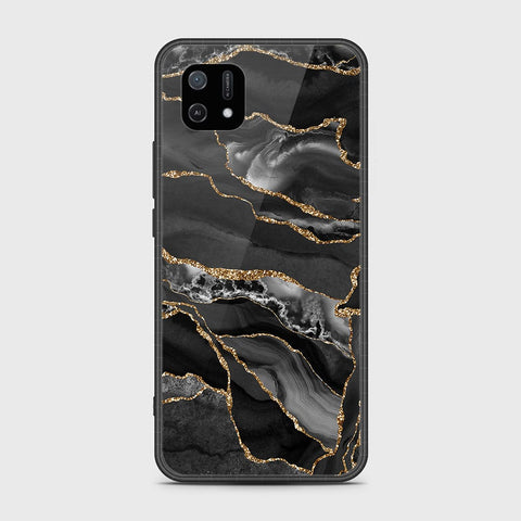 Oppo A16e Cover- Black Marble Series - HQ Ultra Shine Premium Infinity Glass Soft Silicon Borders Case