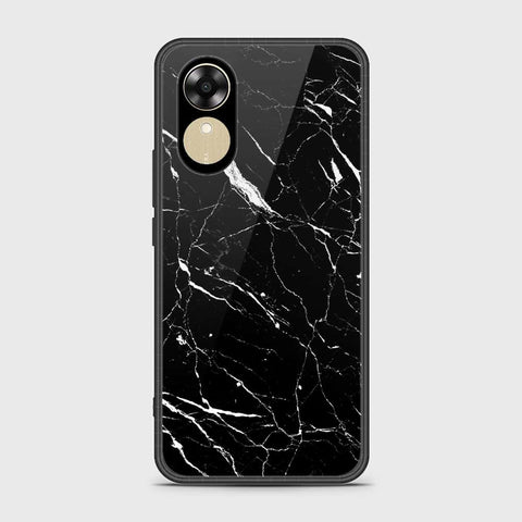 Oppo A17k Cover- Black Marble Series - HQ Ultra Shine Premium Infinity Glass Soft Silicon Borders Case