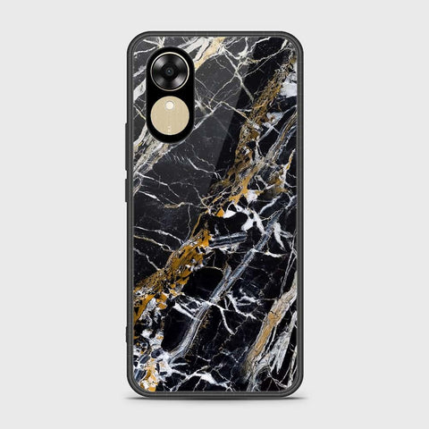 Oppo A17k Cover- Black Marble Series - HQ Ultra Shine Premium Infinity Glass Soft Silicon Borders Case