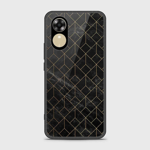 Oppo A17k Cover- Black Marble Series - HQ Ultra Shine Premium Infinity Glass Soft Silicon Borders Case