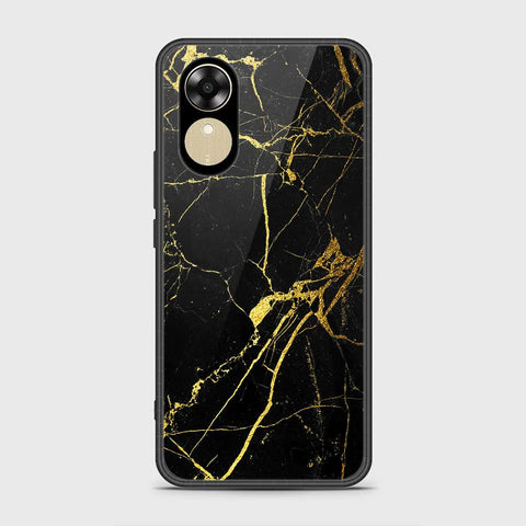 Oppo A17k Cover- Black Marble Series - HQ Ultra Shine Premium Infinity Glass Soft Silicon Borders Case