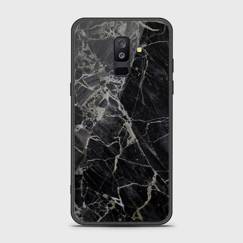 Samsung Galaxy A6 Plus 2018 Cover- Black Marble Series - HQ Ultra Shine Premium Infinity Glass Soft Silicon Borders Case