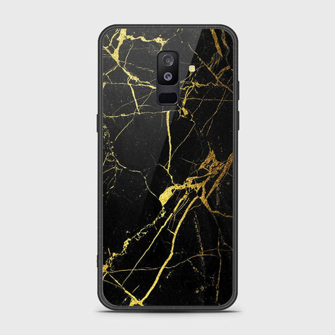 Samsung Galaxy A6 Plus 2018 Cover- Black Marble Series - HQ Ultra Shine Premium Infinity Glass Soft Silicon Borders Case