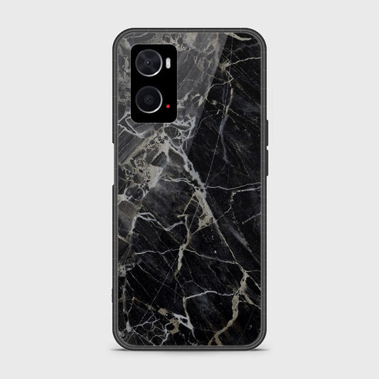 Oppo A76 Cover- Black Marble Series - HQ Ultra Shine Premium Infinity Glass Soft Silicon Borders Case