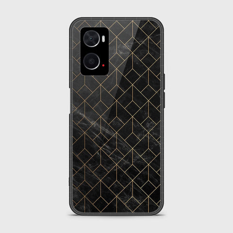 Oppo A76 Cover- Black Marble Series - HQ Ultra Shine Premium Infinity Glass Soft Silicon Borders Case