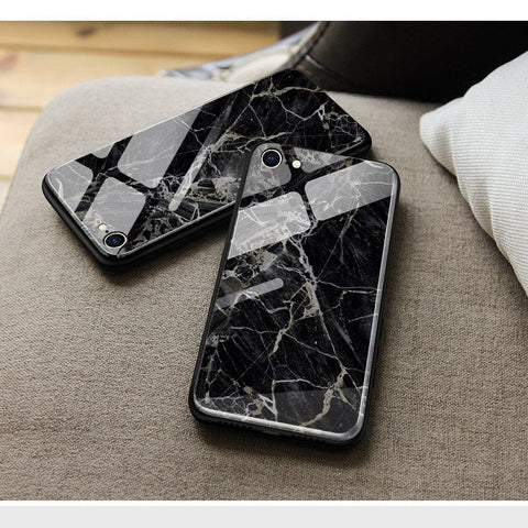 iPhone 13 Mini Cover- Black Marble Series - HQ Ultra Shine Premium Infinity Glass Soft Silicon Borders Case