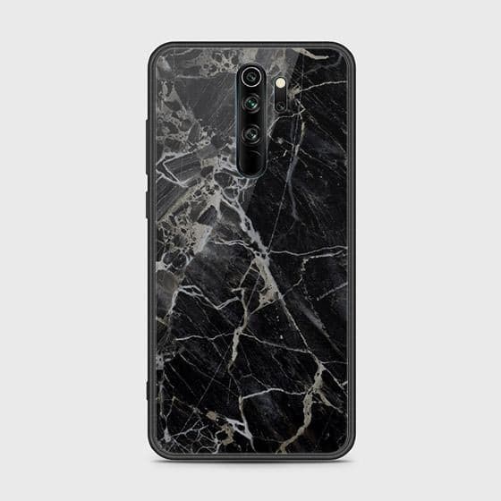 Xiaomi Redmi Note 8 Pro Cover - Black Marble Series - HQ Ultra Shine Premium Infinity Glass Soft Silicon Borders Case