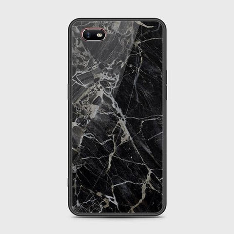 Oppo A1k Cover - Black Marble Series - HQ Ultra Shine Premium Infinity Glass Soft Silicon Borders Case