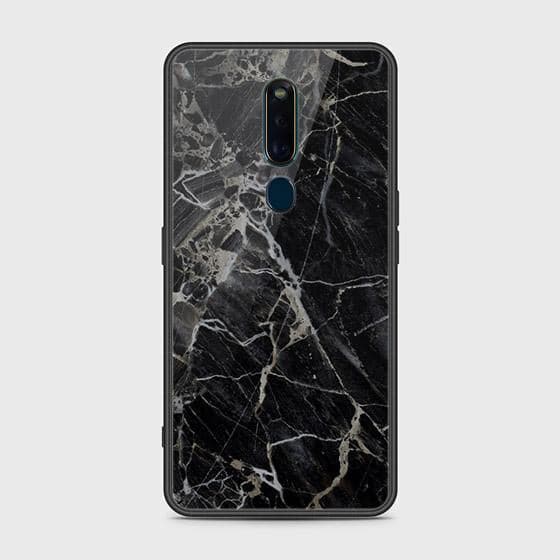 Oppo F11 Pro Cover - Black Marble Series - HQ Ultra Shine Premium Infinity Glass Soft Silicon Borders Case