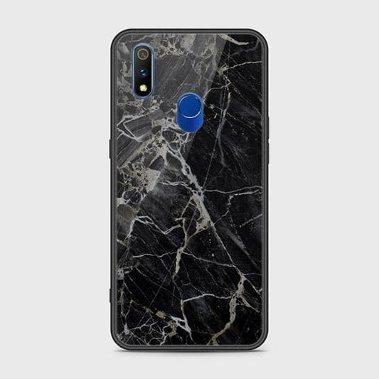 Realme 3 Pro Cover - Black Marble Series - HQ Ultra Shine Premium Infinity Glass Soft Silicon Borders Case