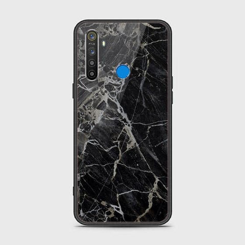 Realme 5i Cover - Black Marble Series - HQ Ultra Shine Premium Infinity Glass Soft Silicon Borders Case